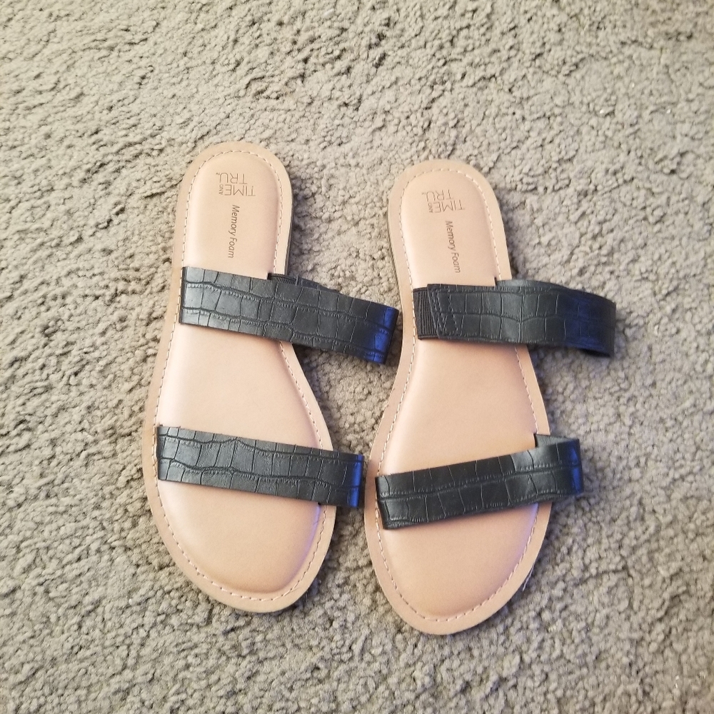 Black slide sandals